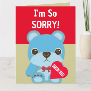 Jag är så ledsen Söt teddybjörn Hjärtans ursäkt  Kort