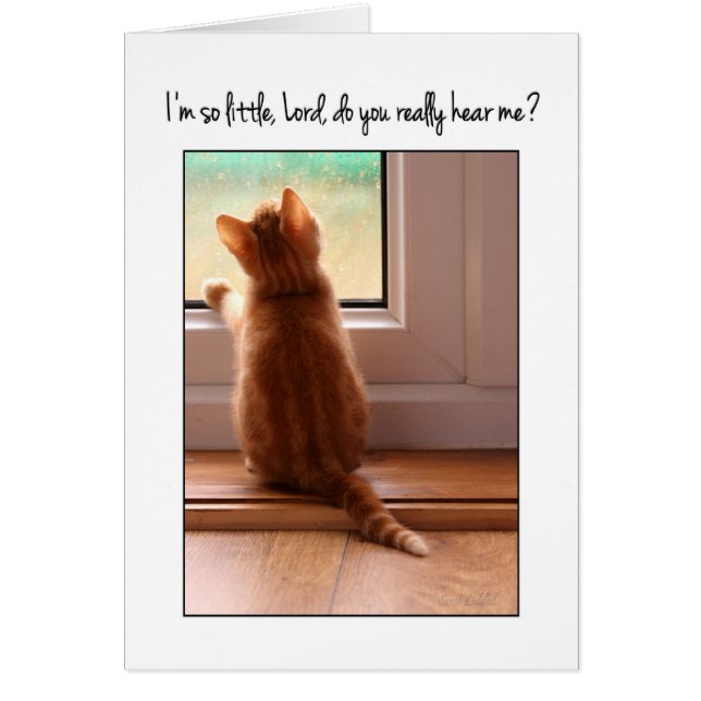 Jag är så liten att Herre hör mig? Hälsningskort (Framsidan)