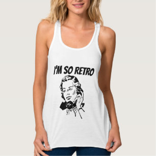 JAG ÄR SÅ RETRO, 1950's HOUSEWIFE Dam T-Shirts Linne Med Racerback