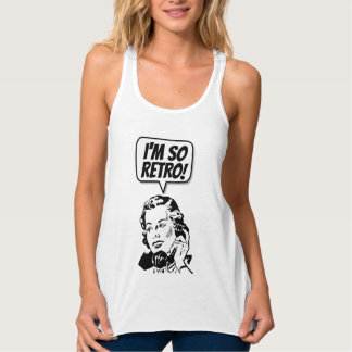 JAG ÄR SÅ RETRO, LYCKLIG HOUSEWIFE T-Shirts Linne Med Racerback