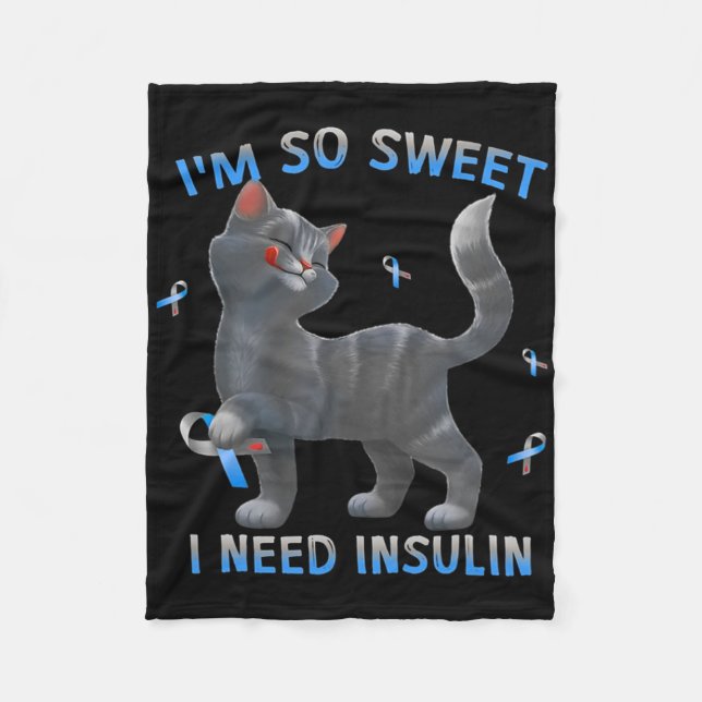 Jag är så söt att jag behöver insulin - Diabetesme Fleecefilt (Framsidan)