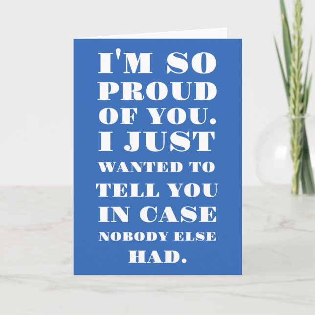 Jag är så stolt över dig kort (Framsida)