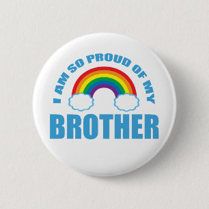 Jag är så stolt över min bror Rainbow Gay pride Knapp