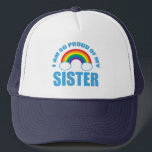 Jag är så stolt över min syster Rainbow Gay pride Keps<br><div class="desc">Jag är så stolt över min systerhatt för gay pride syskon till bära till en gay pride-festival eller parad. Underbara gåvor till en stolt LGBTQ-bror eller syrran.</div>