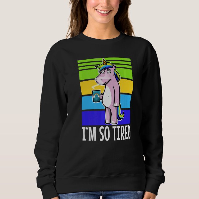 Jag är så trött Unicorn Sleeping T Shirt (Framsida)