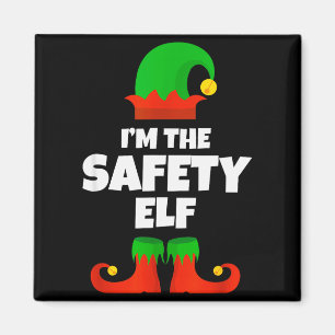 Jag är säkerhetsälvan familjens pyjamas julchef magnet