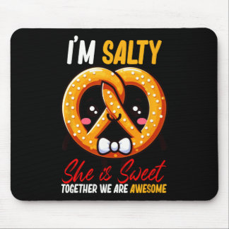 Jag är Salt Hon är Söt Pretzel Tillsammans Är Unde Musmatta
