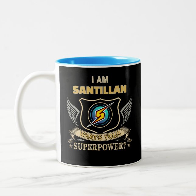 Jag Är SANTILLAN Vad Är Din Superkraft Två-Tonad Mugg (Vänster)
