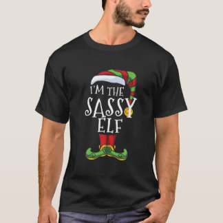 Jag är Sassy Elf-matchande familjens julgran  T Shirt