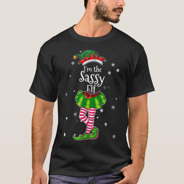 Jag är Sassy Elf Matchande juldräkt Shirt T (Framsida)