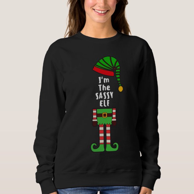 Jag är Sassy ELF Sweatshirt T Shirt (Framsida)