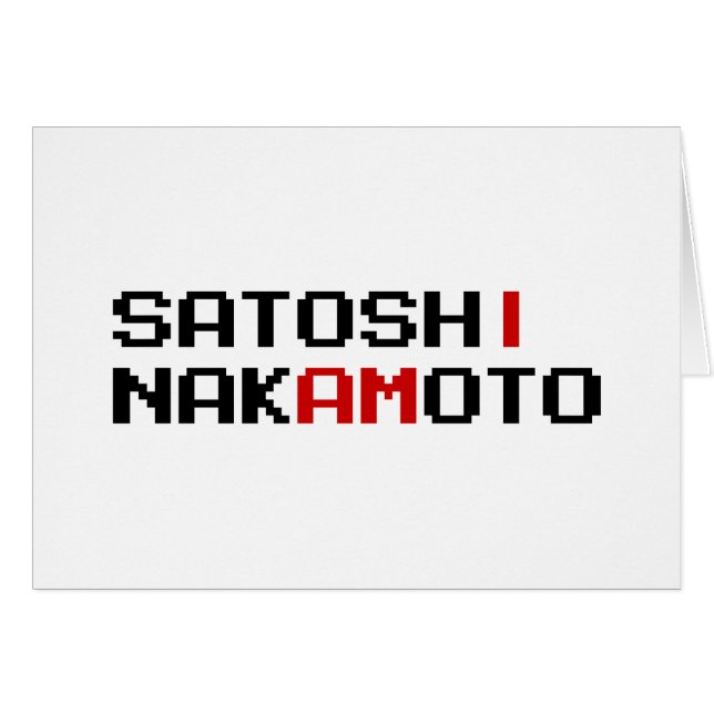 JAG ÄR SATOSHI NAKAMOTO-KORT HÄLSNINGSKORT (Framsidan Horizontal)