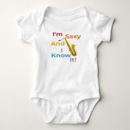 Jag är saxisk och jag vet det Music Baby Bodykosty T Shirt