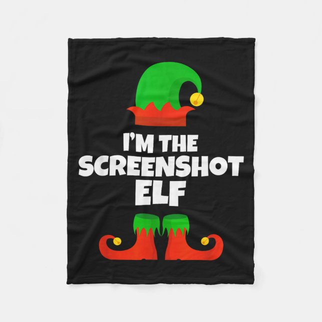 Jag är Screenshot Elf Familj Pyjamas Jul Kul Fleecefilt (Framsidan)