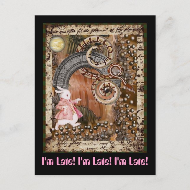 Jag är sen! Jag är sen! Jag är sen! Vykort (Framsida)