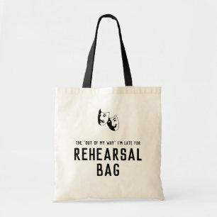 "Jag är sen till rehearsal" skådespelare Tygkasse