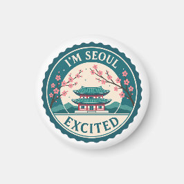 Jag är Seoul Excated Korea Magnet