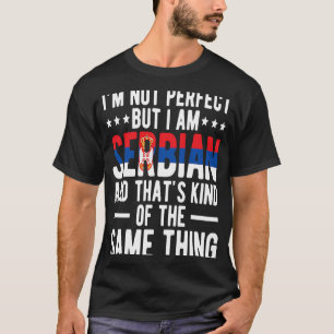 Jag är serbisk Flagga Serbiens stolta serbiska röt T Shirt