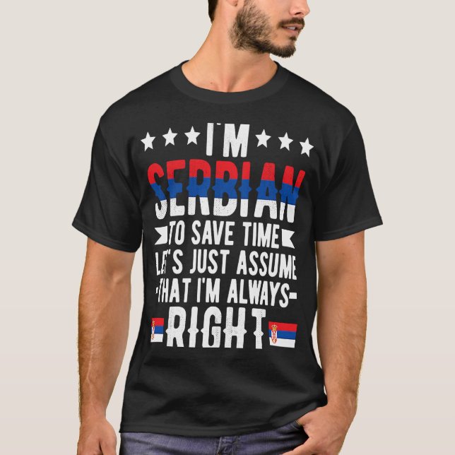 Jag är serbisk Flagga serbisk root Serbien Herit T Shirt (Framsida)