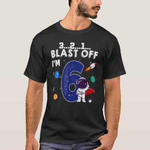 Jag är sex år gammal Rymden Rocket 6e Bi T Shirt