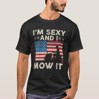 Jag är sexig, och jag fick den USA flagga Gräsmatt T Shirt