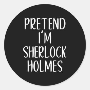 Jag är Sherlock Holmes Costume Halloween Easy Runt Klistermärke