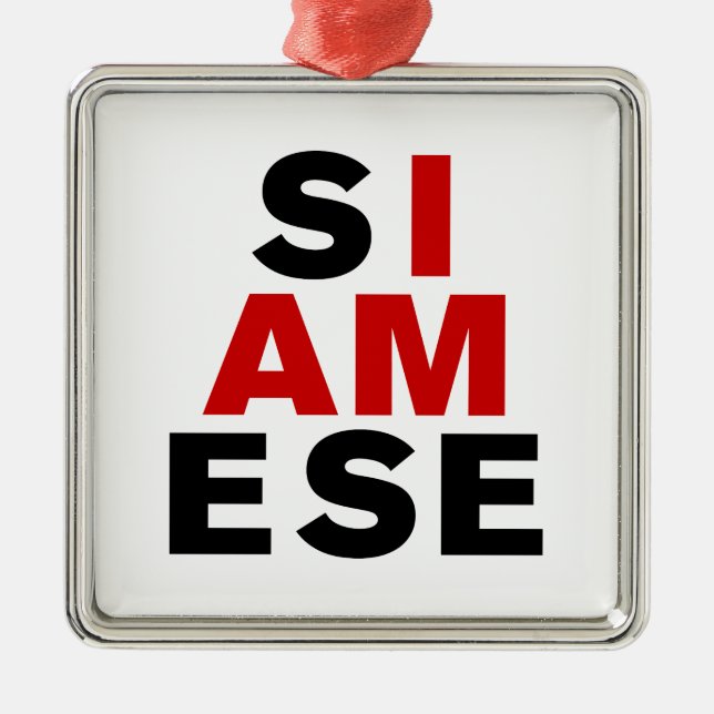 JAG ÄR SIAMESE JULGRANSPRYDNAD METALL (Framsidan)