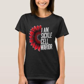 Jag är Sickle Cell Warrior Burgundy Solros Awaren T Shirt