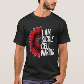 Jag är Sickle Cell Warrior Burgundy Solros Awaren T Shirt