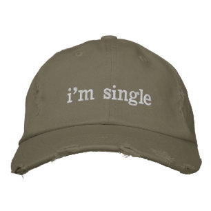 Jag är singel broderad keps