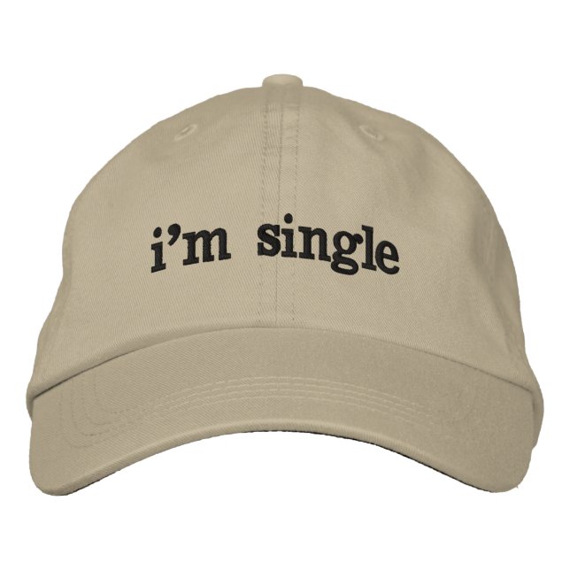 Jag är singel broderad keps (Framsida)