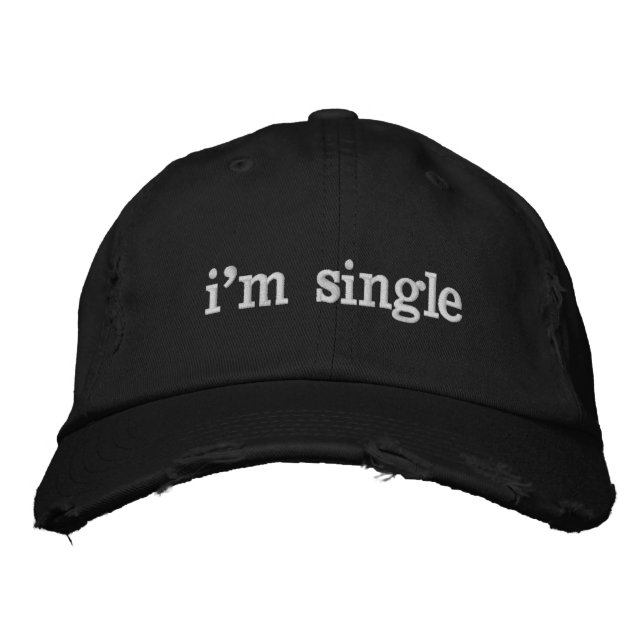 Jag är singel broderad keps (Framsida)