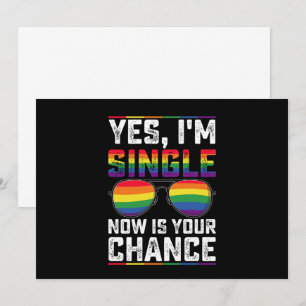 Jag är singel nu är det din chans Pride Month HBTQ Inbjudningar