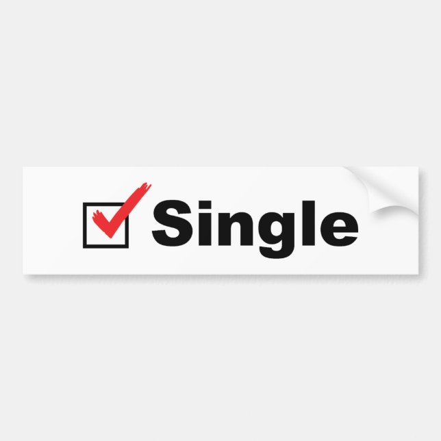 Jag är singel och tillgänglig bildekal (Framsidan)