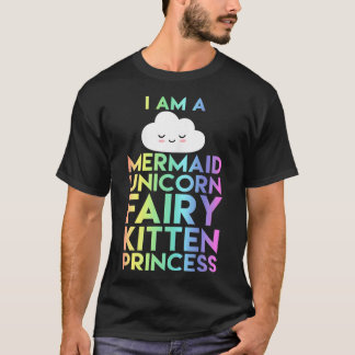 Jag är Sjöjungfru Unicorn Fairy Kitten Kid T Shirt