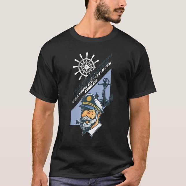 Jag är sjökapten Sailing Sailor, jag är sjöfarfar T Shirt (Framsida)