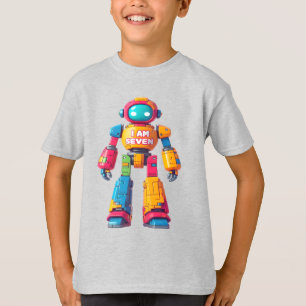 Jag är sju Robot för barn 7:e Birthday Robot Boy T Shirt