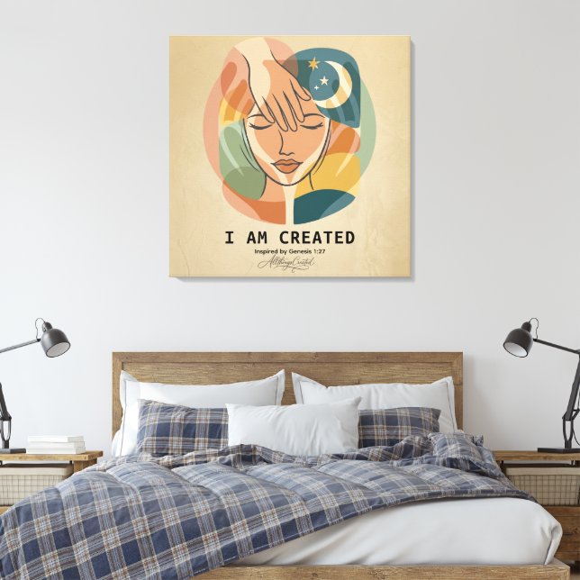 Jag Är Skapad - Hand av Nåde Canvastryck (Insitu (sovrum))