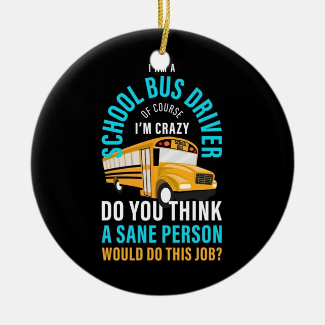Jag är skolförare Buss Julgransprydnad Keramik (Framsidan)