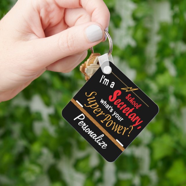 Jag är skolsekreterare, vad är din supermakt? ❤ nyckelring (Hand)