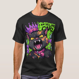 Jag Är Skrikande Tjej Katt Rolig Gotisk Tecknad De T Shirt