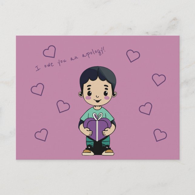 Jag är skyldig dig en ursäkt vykort (Framsida)