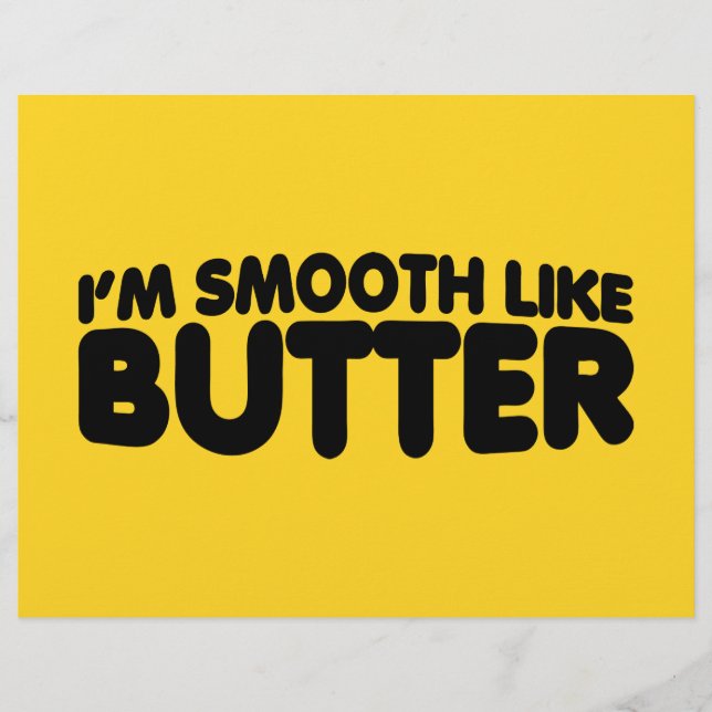 Jag är slät som smör reklamblad (Framsidan)