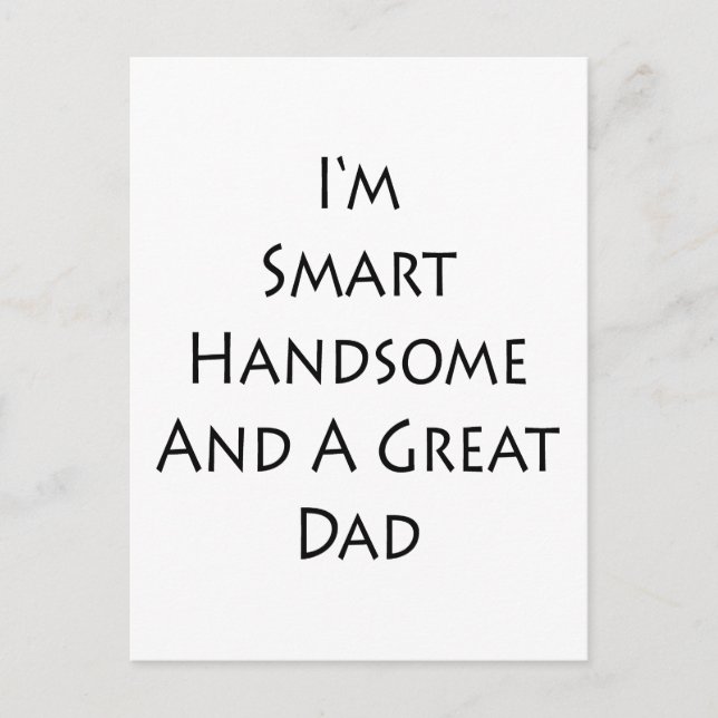 Jag är smart och Underbar Pappa Vykort (Framsida)