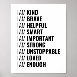 Jag är snäll och modig | Positiv offert Poster
