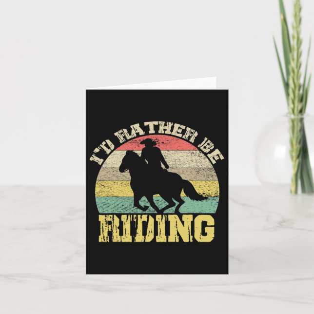 Jag är snarare Riding Cowboy Silhouette Kort (Framsida)