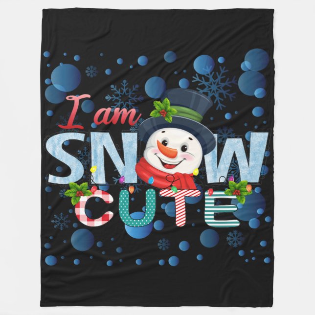 Jag är Snö Cute Fleecefilt (Framsidan)