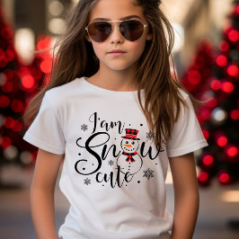 Jag är Snö Cute Helgdag Girls jul T Shirt