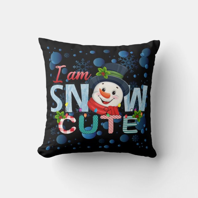 Jag är Snö Cute Kudde (Framsida)