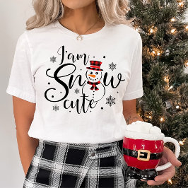 Jag är Snö Cute Roligt Winter Snögubbe Helgdag T Shirt